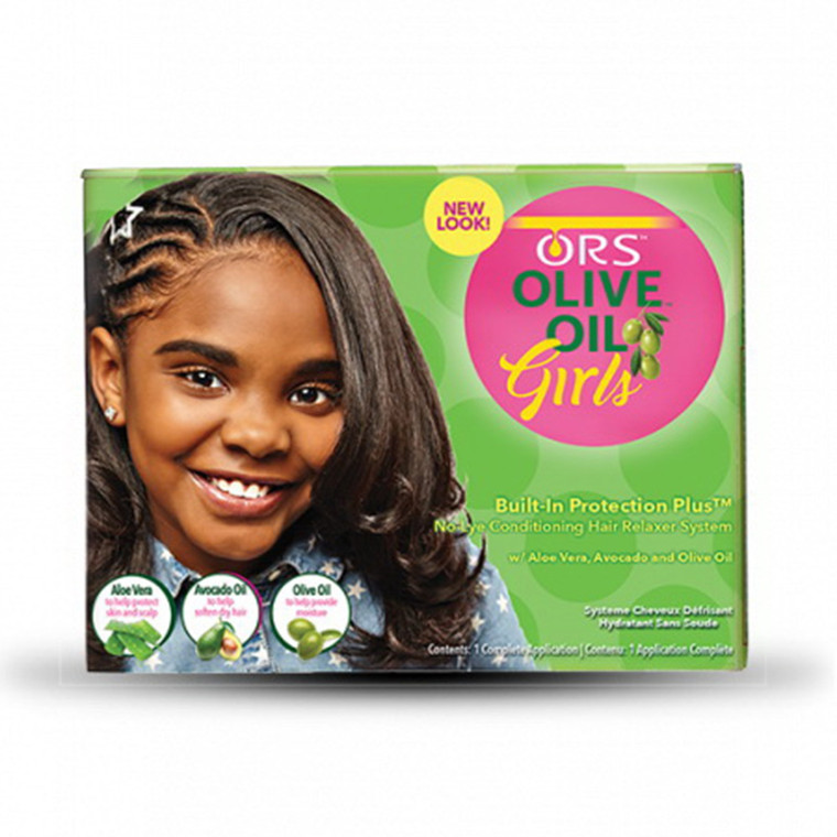 ORS Olive Oil Girls Built-In Protection Plus No-Lye Conditioning Hair Relaxer System For Girls, 1 Ea