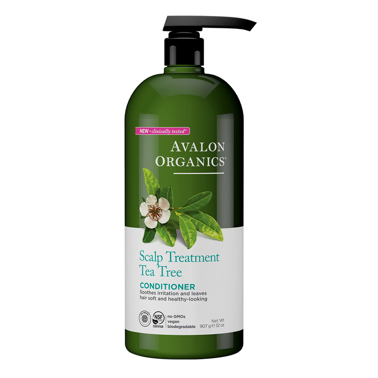 Avalon Organics Scalp Treatment Tea Tree Conditioner for Soft and Healthy Looking Hair 32Oz (907g)