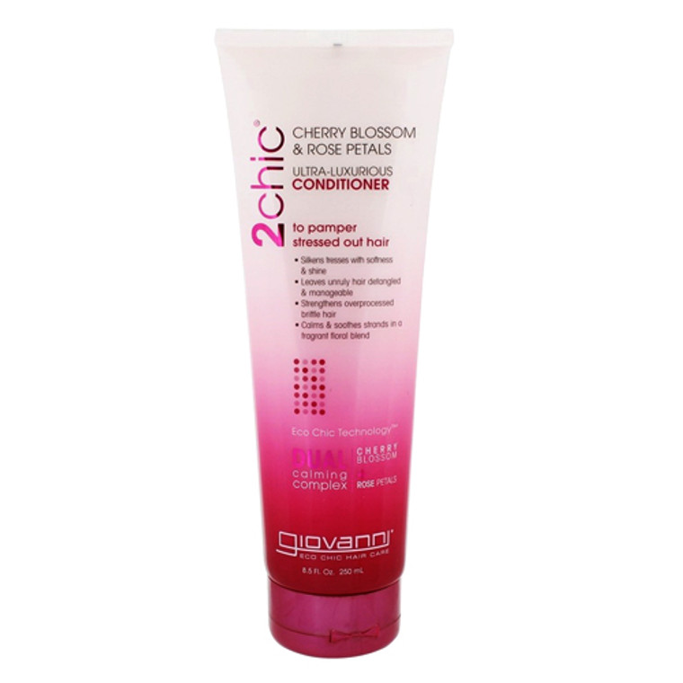 Giovanni 2chic Ultra Luxurious Conditioner, Cherry Blossom and Rose Petals, 8.5 Oz