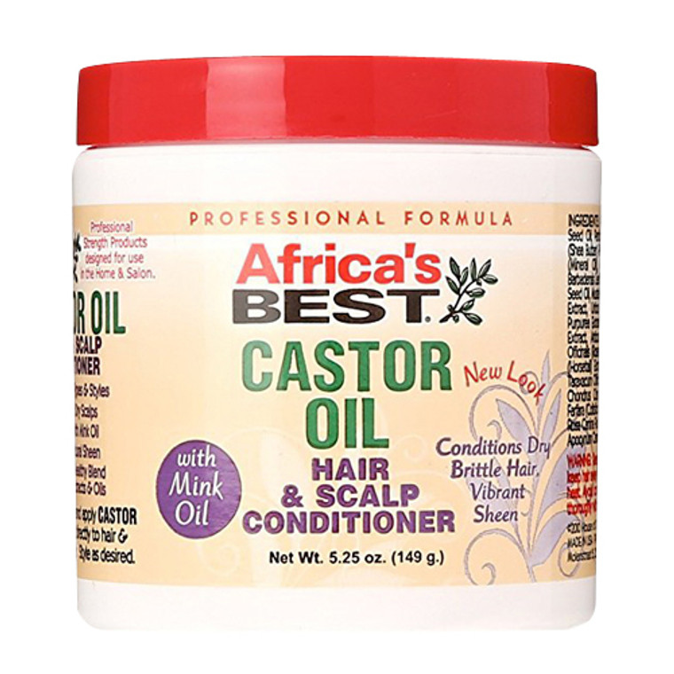 Africas Best Castor Oil Hair And Scalp Conditioner With Milk Oil, Conditions Dry Brittle Hair, Vibrant Sheen, 5.25 oz