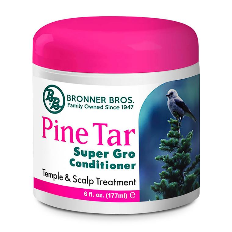 Bronner Brothers Pine Tar Super Gro Temple and Scalp Treatment Conditioner for Hair 6Oz (177ml)