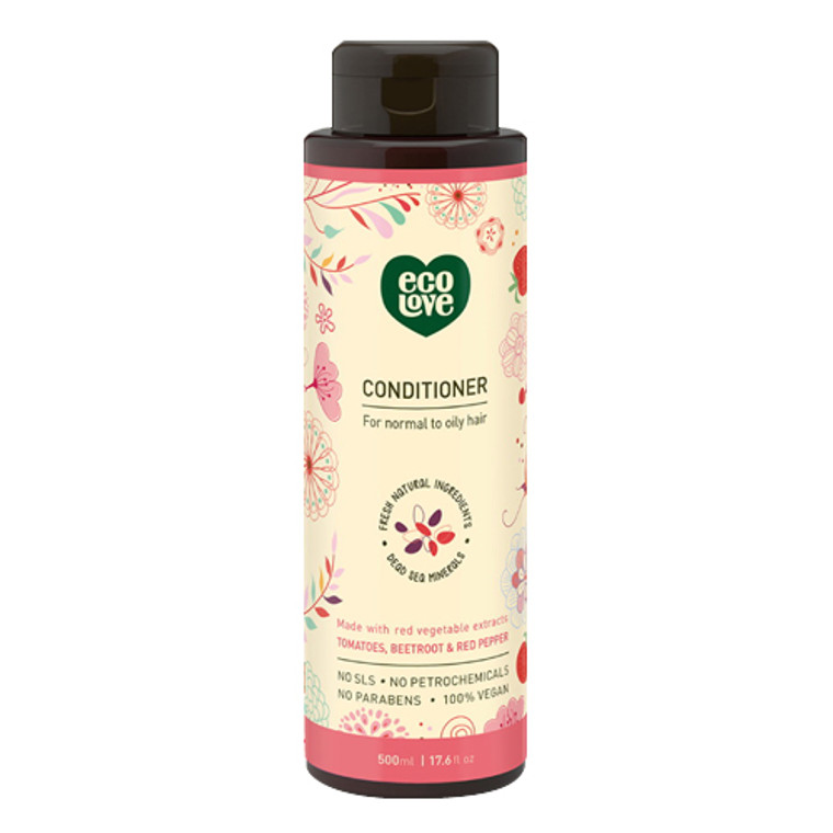 EcoLove Red Collection Hair Conditioner for Normal to Oily Hair, 17.6 Oz