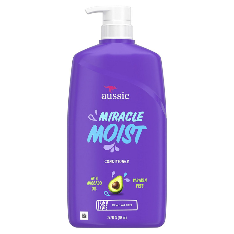 Aussie Miracle Moist Conditioner for Deep Moisture Softening and Reviving Dry Hair 26.2Oz (778ml)