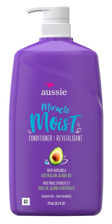 Aussie Miracle Moist Conditioner for Deep Moisture Softening and Reviving Dry Hair 26.2Oz (778ml)