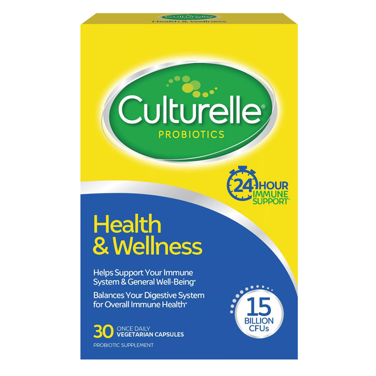 Culturelle Health and Wellness Probiotic Capsules for Digestive and Immune Support 30Ea