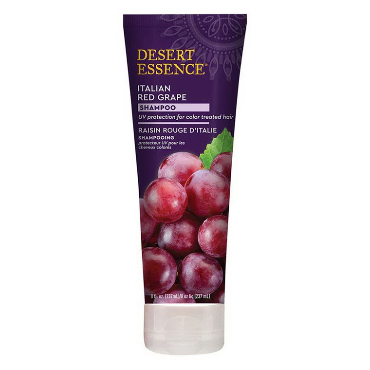 Desert Essence Italian Red Grape Color Protective Shampoo Helps Shield Hair from UV Damage Leaves Stronger and Softer Hair 8Oz (237ml)