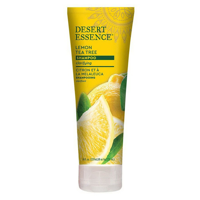 Desert Essence Lemon Tea Tree Shampoo Gently Removes Excess Oil Perfect for Oil Prone Scalp and Hair 8Oz (237ml)