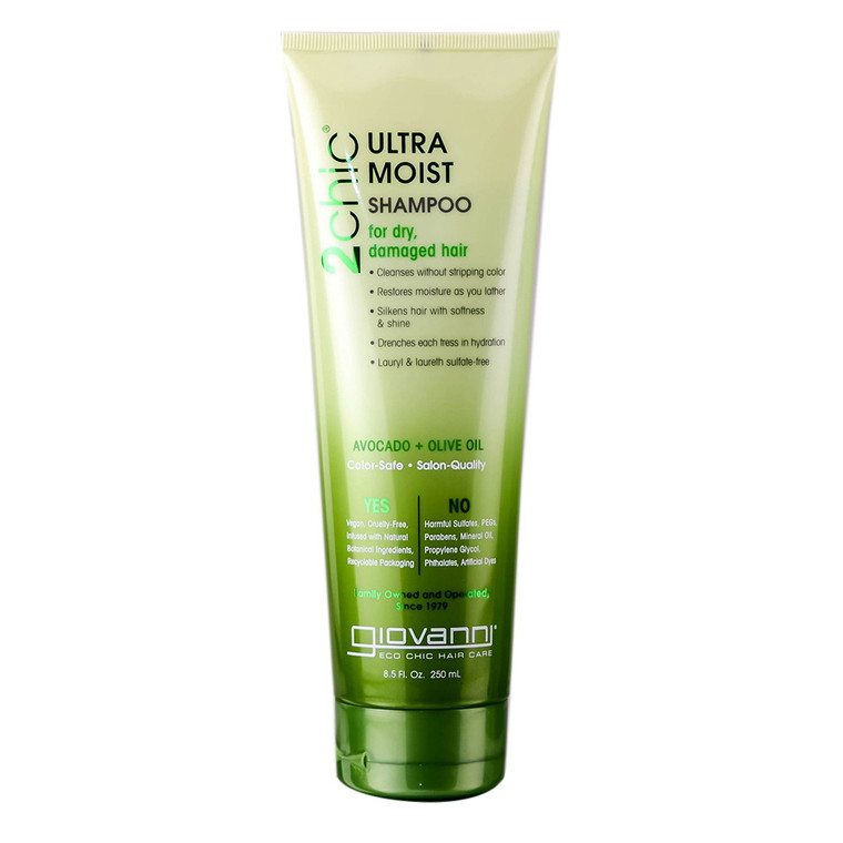 Giovanni Cosmetics 2Chic Avocado and Olive Oil Ultra Moist Shampoo, 8.5 oz