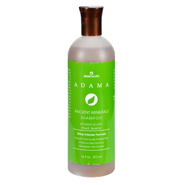 Zion Health Adama Ancient Minerals Peach Jasmine Shampoo 16 oz