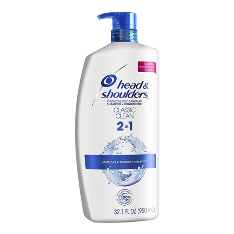 Head and Shoulders Classic Clean Anti-Dandruff 2-in-1 Shampoo and Conditioner, 32.1 Oz