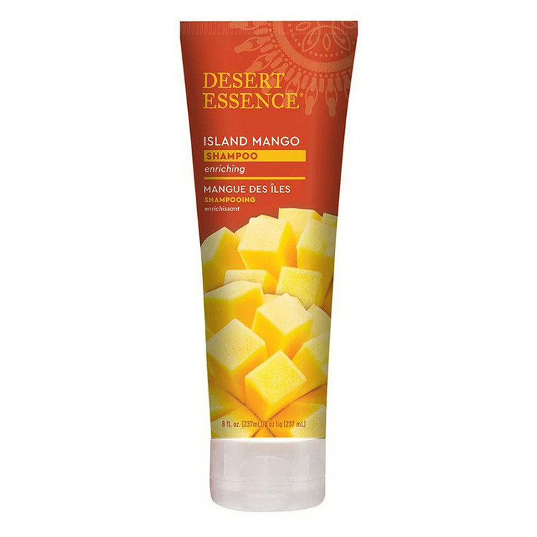 Desert Essence Island Mango Enriching Shampoo Revitalize Damaged Hair Leaves Clean Soft and Silky 8Oz (237ml)