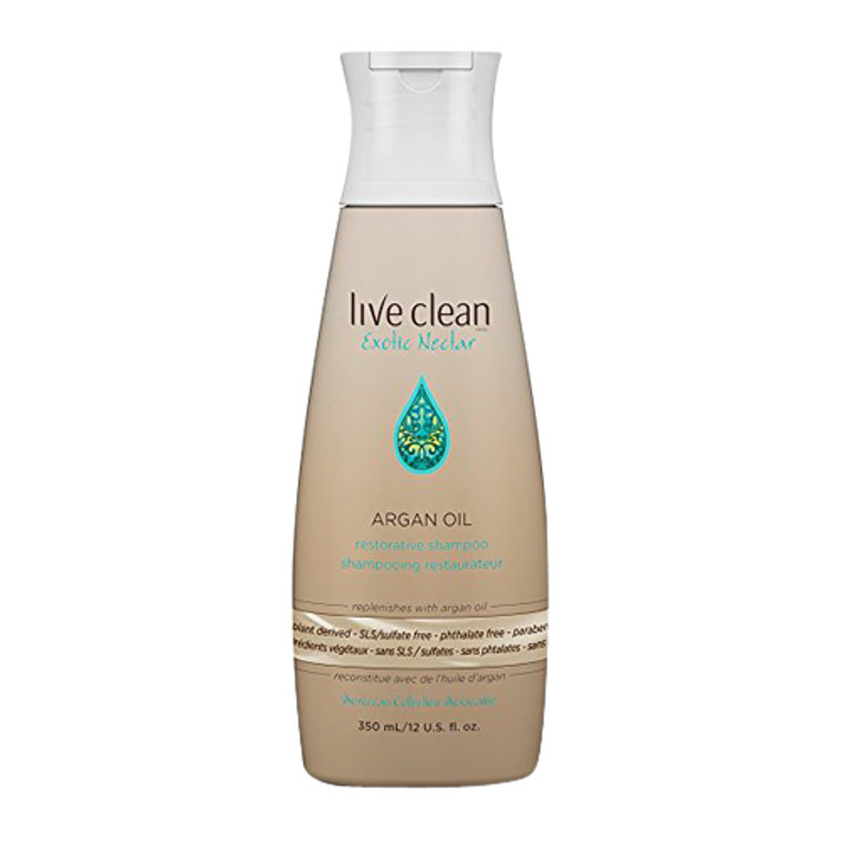 Live Clean Exotic Nectar Argan Oil Restorative Hair Shampoo, 12 Oz