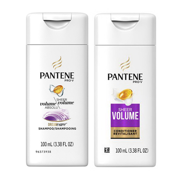 Pantene Hair Conditioner and Shampoo Sheer Volume 12 in, 3.38 Oz, Set Of 2