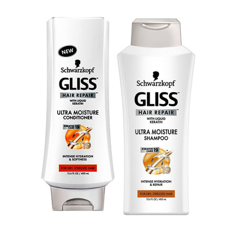 Schwarzkopf Gliss Hair Shampoo and Conditioner Ultra Moisture 13.6 oz, Set Of 2