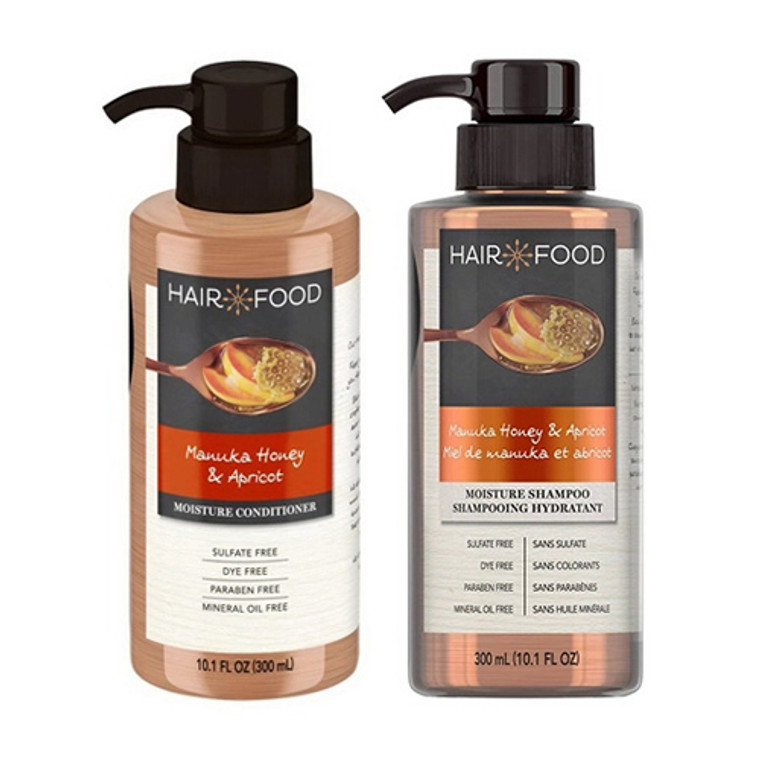 Hair Food Manuka Honey and Apricot Conditioner and Shampoo10.1 Oz, Set Of 2