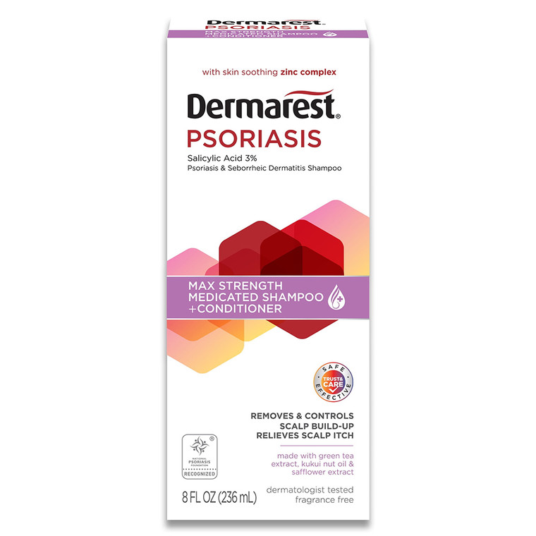 Dermarest Psoriasis Medicated Shampoo Plus Conditioner Removes and Controls Scalp Build Up Relieves Scalp Itch 8Oz (236ml)