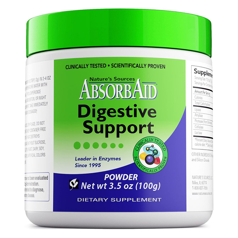 Natures Sources Absorb Aid Digestive Support Powder Dietary Supplement 3.5Oz (100g)