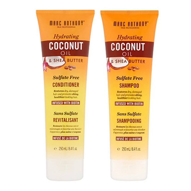 Marc Anthony Coconut Oil Hair Conditioner and Shampoo 8.4 Oz, Set Of 2