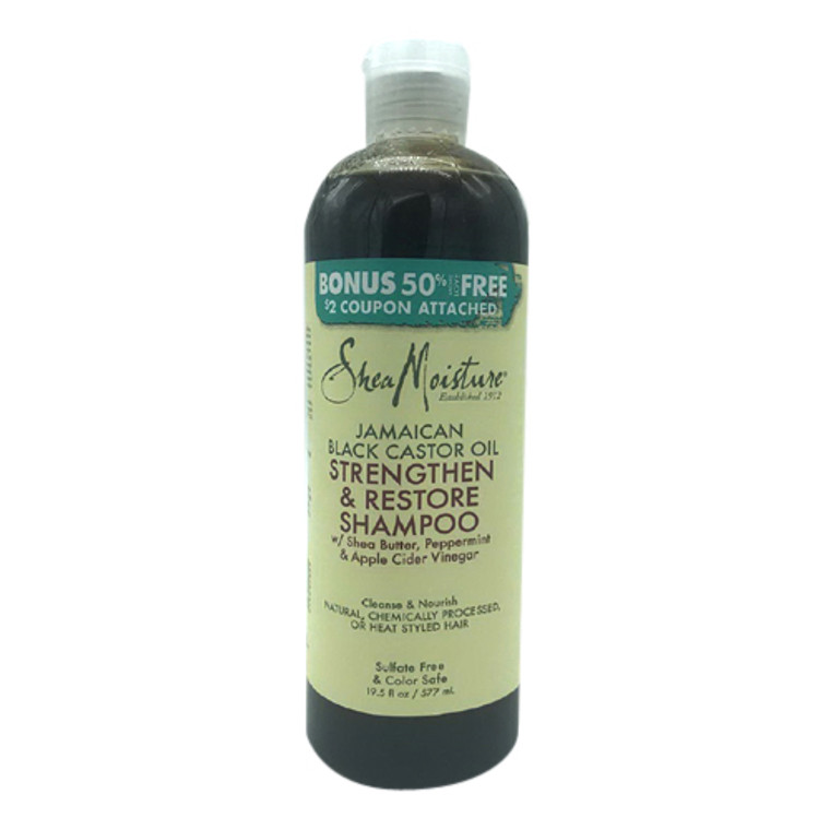 Shea Moisture Jamaican Black Castor Oil Strengthen and Restore Hair Shampoo, 19.5 Oz