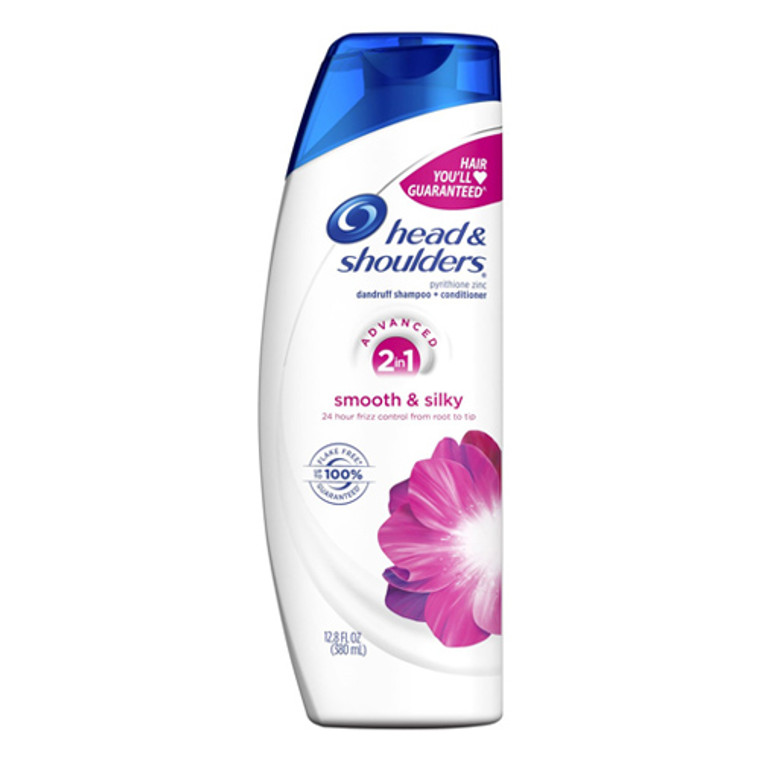 Head and Shoulders Smooth and Silky 2 in 1 Anti Dandruff Hair Shampoo Plus Conditioner, 12.8 Oz