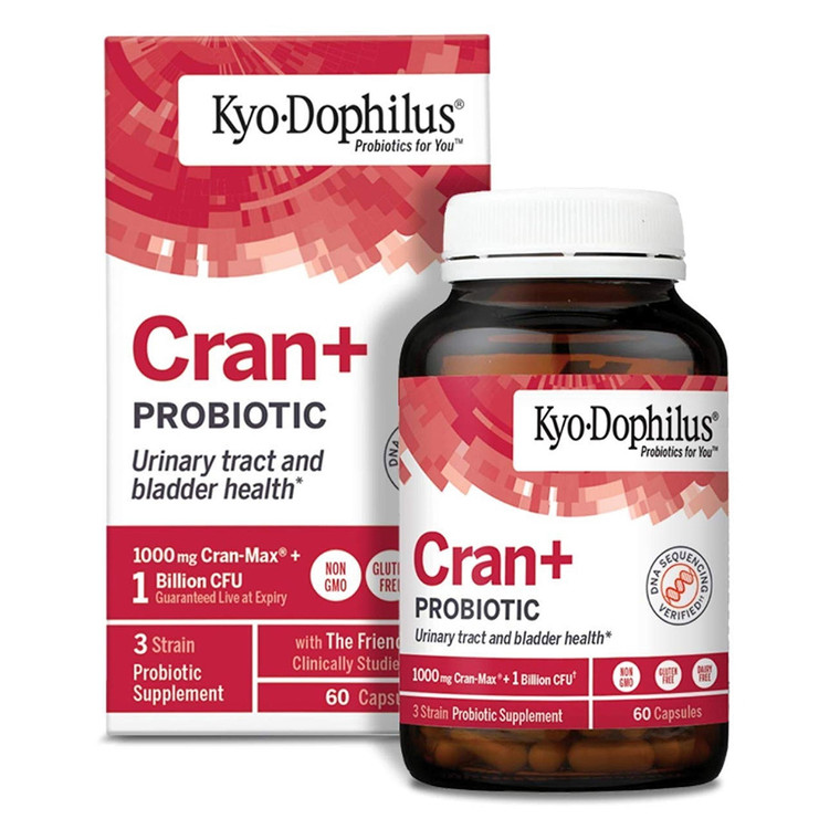 Kyolic Kyo Dophilus Cran Plus Probiotic Capsules for Urinary Tract and Bladder Health 60Ea