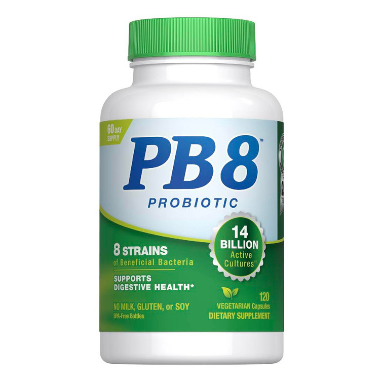 Nutrition Now PB 8 Probiotic Vegetarian Capsules for Digestive Health 120Ea