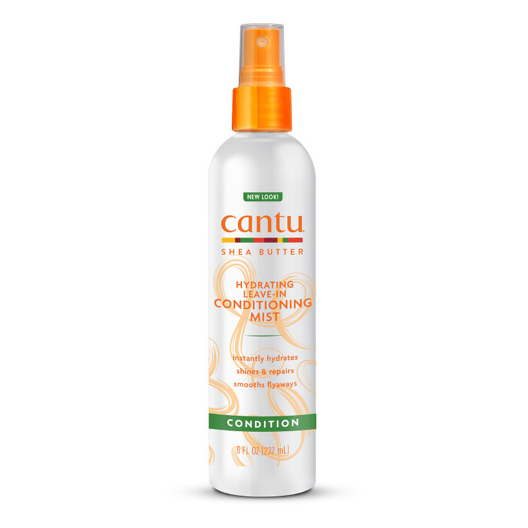 Cantu Shea Butter Hydrating Leave In Conditioning Mist for Moisturizing Detangling and Refreshing Dry Hair 8Oz (237ml)