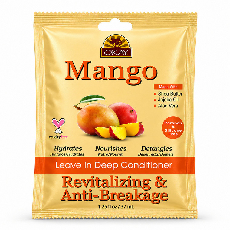 Okay Revitalizing Anti Breakage Mango Leave In Deep Conditioner for Hair 1.25Oz (37ml)