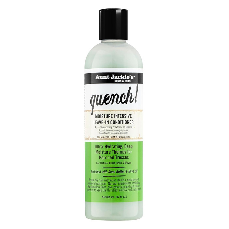 Aunt Jackies Quench Moisture Intensive Leave-In Hair Conditioner Hydration and Softness 12Oz (355ml)