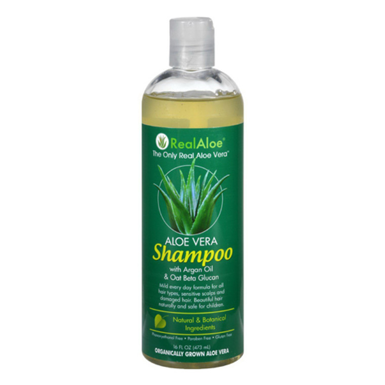 Real Aloe Aloe Vera Hair Shampoo With Argan oil And Oat Beta, 16 Oz