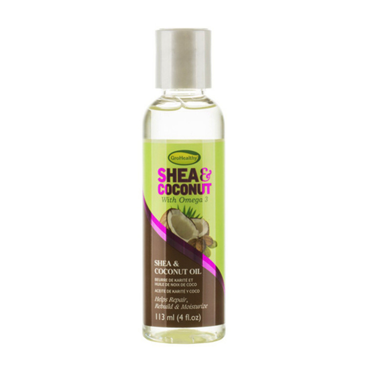 GroHealthy Shea and Coconut Oil Hair Treatment with Omega 3, 4 Oz