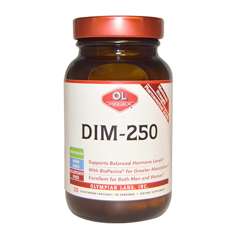 Olympian Labs DIM (Diindolylmethane) 250 Mg Vegetarian Capsules, 30 Ea