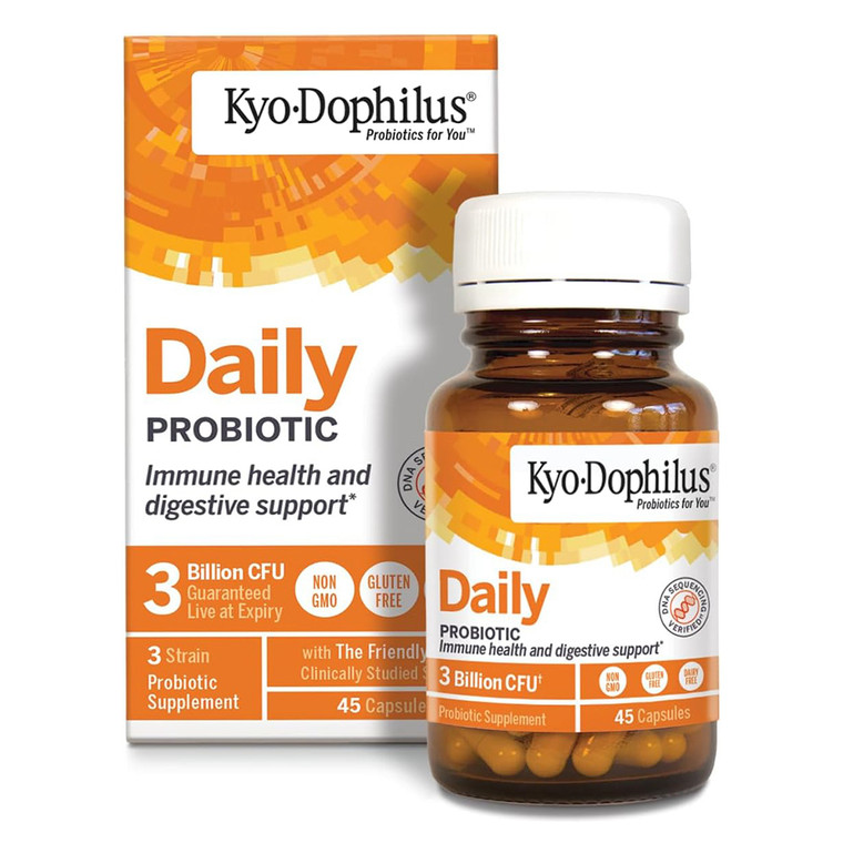 Kyolic Kyo Dophilus Daily Probiotic Capsules for Digestive and Immune Health Support 45Ea
