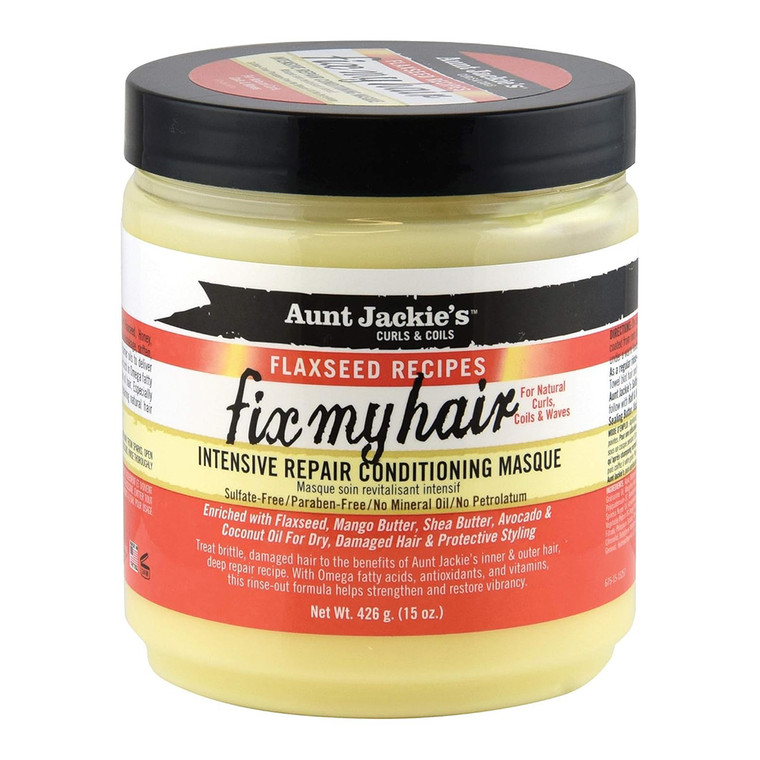 Aunt Jackies Fix My Hair Intensive Repair Conditioning Hair Masque Restores and Strengthens 15Oz (426g)