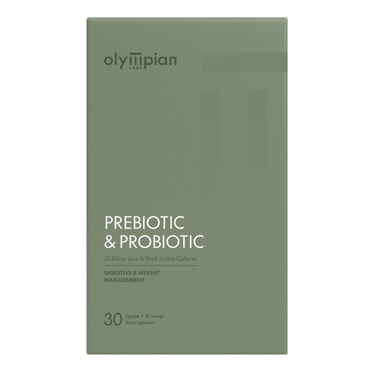 Olympian Labs Complete Prebiotic and Probiotic Vegetarian Capsules Support Digestive Health 30Ea