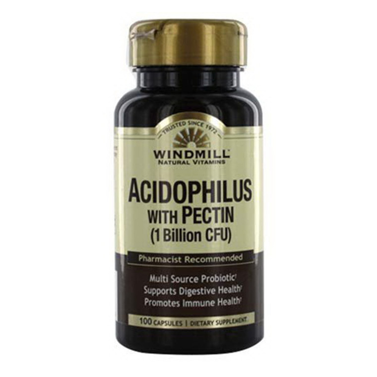 Windmill Natural Vitamins Acidophilus Probiotic With Pectin Capsules, 100 Ea