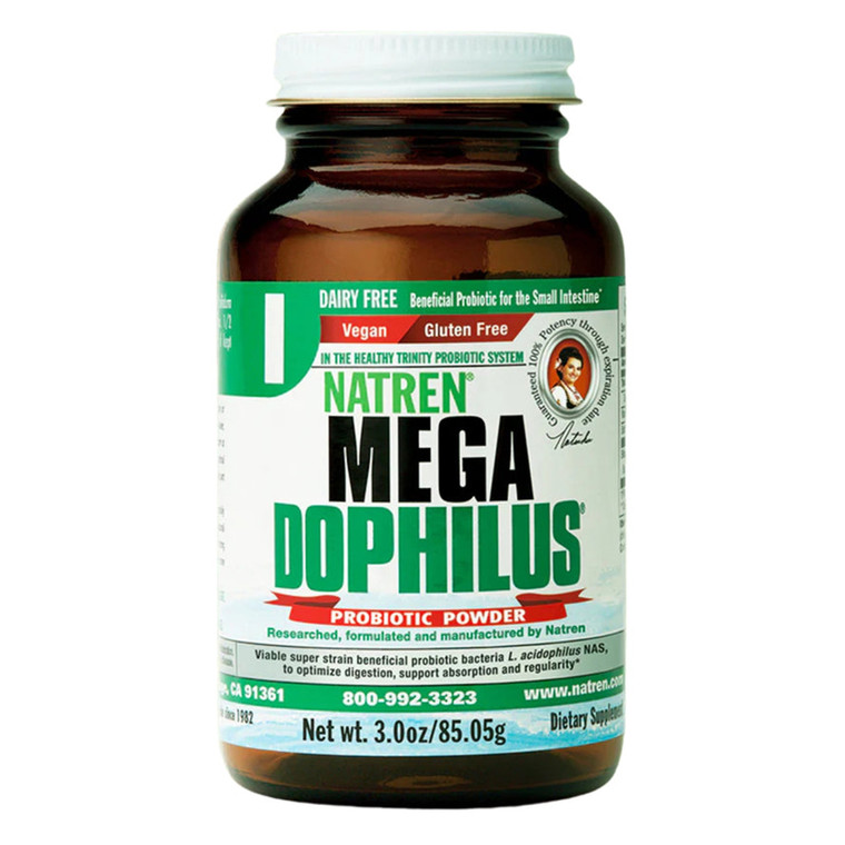 Natren Mega Dophilus Probiotic Powder Dairy Free Support Immune and Urogenital Health 3.0oz (85.05g)