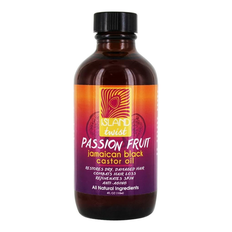 Island Twist Passion Fruit Jamaican Black Castor Oil, 4 Oz