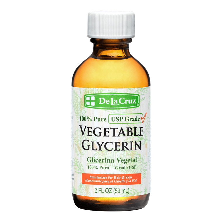 De La Cruz Vegetable Glycerin Oil Moisturizer for Hair and Skin 2Oz (59ml)