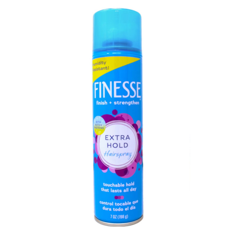 Finesse Finish Strengthen Extra Hold Aerosol Hair Styling Spray, 7 Oz