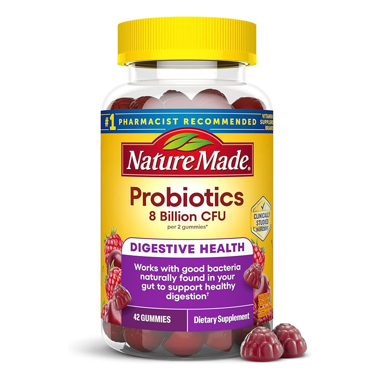 Nature Made Digestive Probiotics Ultra Strength Raspberry And Cherry Adult Gummies, 42 Ea