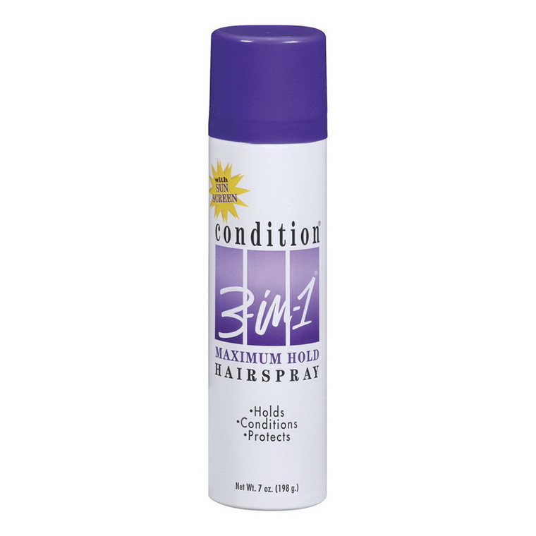 Condition 3 In 1 Maximum Hold Hairspray With Sun Screen,7 Oz