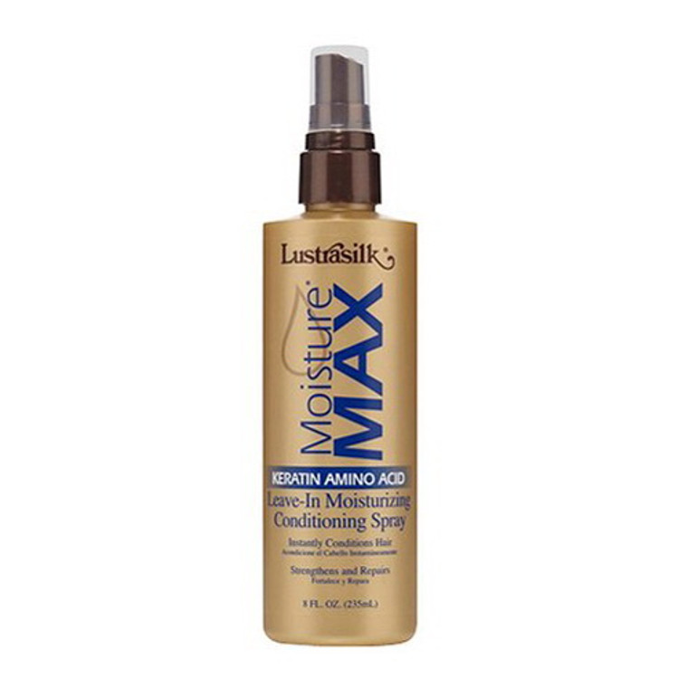 Lustrasilk Moisture Max Keratin Leave in Moisturizing Conditioning Hair Spray, 8 Oz