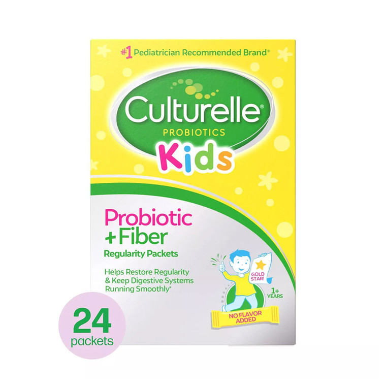 Culturelle Kids Probiotic Plus Fiber Packets for Digestive and Regularity Support 24Ea