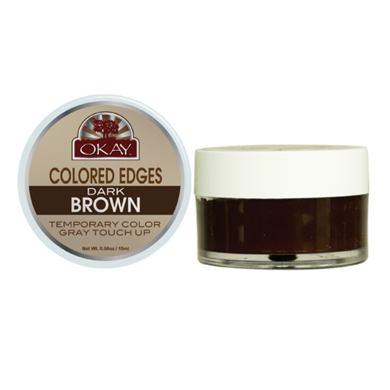 Okay Colored Edges Dark Brown Temporary Color Gray Touch Up, 0.5 Oz