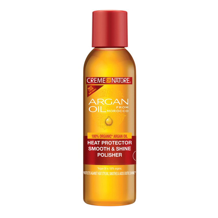 Creme of Nature Argan Oil Heat Protector Smooth and Shine Hair Polisher for Heat Protection and Frizz Control 4Oz (118ml)