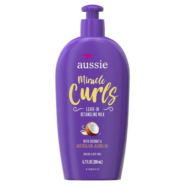 Aussie Mircale Curls Leave In Detangling Milk Treatment, 6.7 Oz