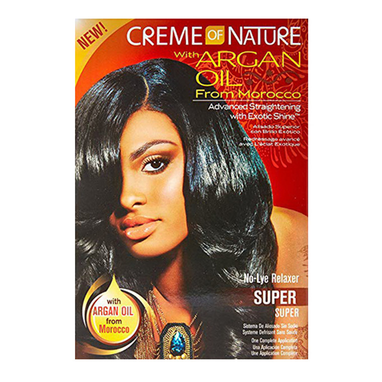 Creme of Nature With Argan Oil No Lye Relaxer for Hair, Super, 1 Ea