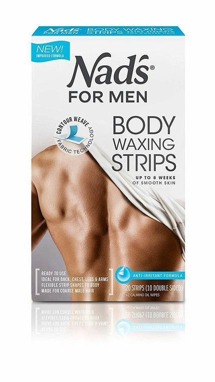 Nads Body Waxing Strips For Men, 20 Ea
