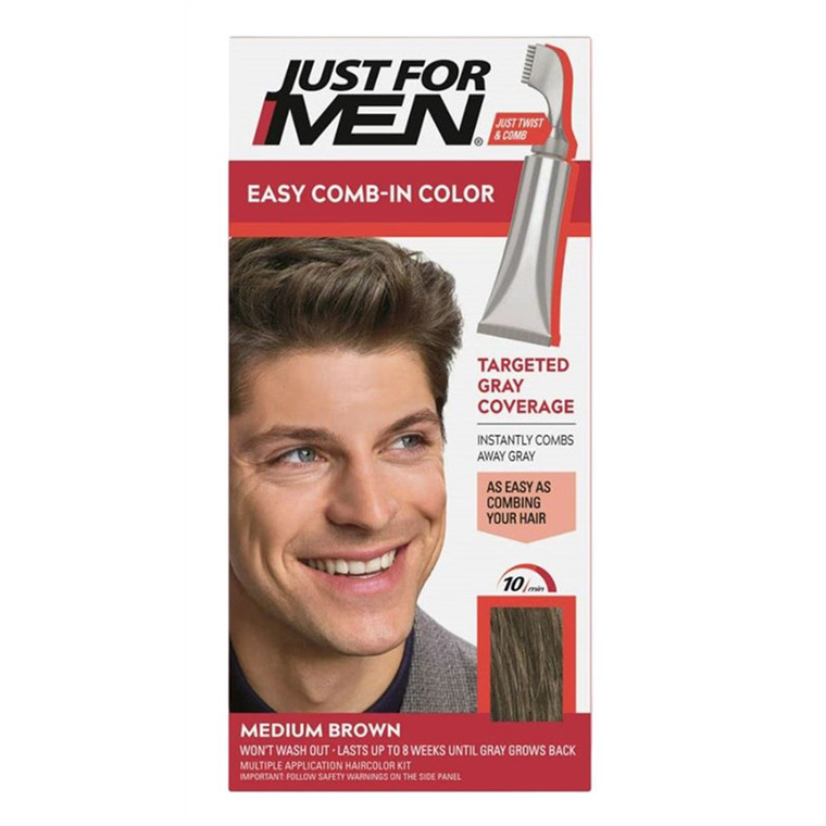 Just For Men Easy Comb In Color A35 Medium Brown Hair Color Kit 1Ea